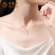 Lao Fengxiang PT950 platinum four-leaf clover necklace for women, high-end platinum Chinese Valentine's Day gift for girlfriend and wife PT950 platinum four-leaf clover pendant-1g brand gift box with free silver chain