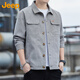 Jeep (JEEP) jacket men's autumn and winter corduroy business executive jacket tops trendy men's gray XL