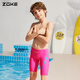 Zhouke boys swimming trunks children's swimsuit boys zoke medium and large children training teenagers five-point swimming trunks lake blue three-piece set swimming trunks + silicone swimming cap + swimming goggles 130 recommended height 118-125cm, weight 36