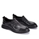 Goldlion men's shoes spring and autumn new thick-soled genuine leather business casual leather shoes round-toe cowhide British men's loafers black series one size larger 40
