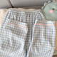 Catman MiiOW pajamas with chest pad for women, summer pure cotton short sleeve thin style, large size summer three-piece suit plaid puppy home clothing H9928# polka dot KT cat-free breast pad top + shorts M [recommended 80-100Jin [Jin equals 0.5 kg]]