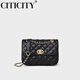 CITICITY包包女包轻奢侈品牌女士包包2025新款单肩包小香风链条斜挎包礼物 黑色