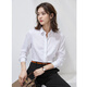 Troman mulberry silk no-iron long-sleeved shirt for women white business attire elastic casual high-end interview formal commuting shirt