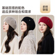JIUMU pure wool beret autumn and winter warm woolen painter hat Japanese British retro classic versatile hat for women