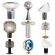 
Bedside lamp decorative light luxury desk lamp Nordic modern simple glass designer living room bedroom model room lamp M1049 smoke gray model button switch