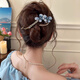 LANSILL Temperament Blue Butterfly One-Word Twist Clip on the Back of the Head Women's High-end Hair Clip with Large Hair Volume Mother's Hair Clip Headwear F3421 Blue Butterfly Twist Clip