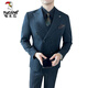 Woodpecker (TUCANO) brown double-breasted suit men's suit British slim men's large size suit three-piece wedding groom's dress trendy black (suit + trousers) XL 52 (125-135Jin Jin equals 0.5 kg)