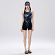 New hot spring swimsuit women's racing close-fitting cover-up body slimming one-piece boxer sports swimsuit sleeveless backless swimsuit black 220094 L