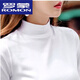 Luo Meng light luxury brand 22 years new half turtleneck pure cotton brushed bottoming shirt for women 2022 autumn and winter solid color mid-collar top white XL 120-135