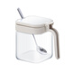 Qinkai's new seasoning box set household kitchen seasoning bottle storage box with lid seasoning bottle sealed seasoning jar seasoning box milk white one seasoning jar + spoon + sticker
