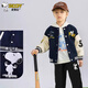 Snoopy (SNOOPY) children's clothing, boys' jackets, children's patchwork baseball uniforms, big children's jacket tops, autumn new style, navy blue 110