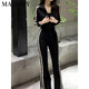 MAGIOPY international luxury high-end brand European station suit women's spring 2025 new hot short black jacket top black two-piece set S (100Jin Jin is equal to within 0.5 kg)