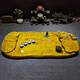 Miaopu Le authentic high-end solid wood root carving golden silk nanmu tea tray whole root carving tea tray golden silk nanmu wood belt drainage T313-3888 yuan