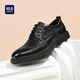 Hailan House HLA Leather Shoes Men's Business Casual Brogue Autumn and Winter Derby Shoes Men's HAAPXM2DAO093 Black 42