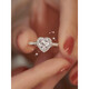 DR Love Diamond Ring Moissanite Ring Heart Shape Diamond Ring Sterling Silver One Carat Ring Order Proposal Ring for Women Valentine’s Day Main Diamond One Carat Closed Contact Customer Service Remarks for Size