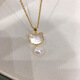 Hao Chuang 2025 Freshwater Pendant Seashell Black Cat White Cat Pendant Jewelry Clavicle Chain Necklace for Friends Black