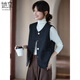 She enjoys the autumn and winter round neck small suit vest and feminine commuting sleeveless waistcoat top T53U105
