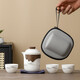White porcelain travel kung fu tea set portable outdoor quick cup companion gift customization distant mountain travel tea set one pot three cups with bag