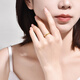 Water Shell Star Gold Ring 999 Pure Gold Crushed Ice Plain Ring Women's Ring Narrow Version Fixed Mouth Ring Chinese Valentine's Day Gift No. 13 About 1.1g (refund more or make up less)
