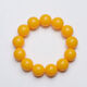 Fat Donglai's same style natural beeswax bracelet single circle full of honey chicken fat yellow for men and women, Russian amber old honey round beads, 20mm large chicken fat yellow, 12 beads in a string