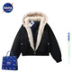 NASALIKE Official American Cleanfit Fur Collar Mountain Carving Jacket Cotton Jacket Men's Autumn and Winter Thickened Short Work Jacket Black 2XL (Recommended 155-180 Jin Jin equals 0.5 kg)