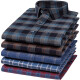 Primavera nueva camisa a cuadros puro algodón a cuadros de manga larga para hombres suéter de papá de mediana edad camisa espesa de algodón 18-673 4xl 44