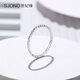 Century Yuan simple plain ring platinum ring PT950 birthday gift for girlfriend gold weight 0.9-0.93g 8# ring mouth