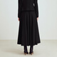 Collatier Autumn French Elegant 100 Sheep Wool Over-the-Knee Warm A-Type Mid-Thick Skirt Black XL