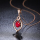 Tingliang 18K gold set with 0.8 carat ruby pendant and colorful treasure necklace with identification certificate as a gift for your lover. Pendant with 18K gold necklace