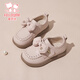 Fuluo Mi Girls Toddler Shoes Spring and Autumn Soft Sole Anti-Slip Baby Shoes Infant Leather Shoes Breathable Single Shoes Pigeon Pink 27