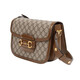 Gucci (GUCCI) antike Damentasche Horsebit Umhängetasche 1955 Serie kleine Umhängetasche Doppel-G-Muster Canvas und Leder Umhängetasche beige weiß 60220492TCG9761