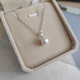 Apocalypse Century Freshwater Pearl Pendant Single White Ball Pendant Necklace 925 Silver Chain 8-9mm Pearl Gold Pendant + 45cm Chain