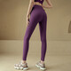 LULUUVTTOH yoga pants for women for all seasons, high-waisted butt-lifting, seamless sports tight-fitting elastic running Pilates training fitness pants for women, grape thistle purple, no need to wear underwear XL (125-140Jin Jin equals 0.5kg)