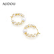 AJIDOU Ajidou earrings birthday gift simple and elegant imitation pearl zircon earrings for girlfriend and wife gold + white