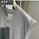 JEEP SPIRIT Henry collar tough guy style vest American heavyweight cotton washed sleeveless waistcoat T-shirt men's fitness sports undershirt beige green 2XL 170-190Jin Jin equals 0.5 kg