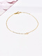 CAOX Korean 14K gold gold bracelet for women with diamond round cake extremely thin bracelet bracelet simple fashionable and simple length 17.2cm