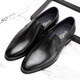 Goldlion Men's Shoes 2025 Autumn New Slip-on Soft Cowhide Business Formal Leather Shoes Men's British Pointed Toe Derby Shoes Black 40