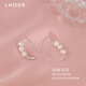Lnieer S925 silver hook pearl earrings for women, simple temperament, anti-allergenic earrings, niche design ear hook earrings, hook pearl earrings, S925 silver