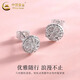 China Gold (CHINA GOLD) PT950 platinum wire-wound round earrings for women, new high-end, Valentine's Day birthday gift for girlfriend and wife, platinum wire-wound round earrings, one pair, about 2.9g