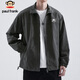 Paul Frank Jacket Men's Spring and Autumn Casual Retro Workwear Jacket Men's Loose Top Windproof Men's Gray Green L