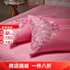 Mercury series wedding four-piece set pink jade color 160 count cotton embroidered wedding bedding six-piece set pure cotton bedding 4 Xile-Pink 1.5-1.8m bed cover style four-piece set