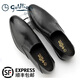 Goldlion Men's Shoes 2025 Autumn New Slip-on Soft Cowhide Business Formal Leather Shoes Men's British Pointed Toe Derby Shoes Black 40