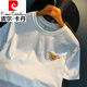 Pierre Cardin White T-Shirt Herren Sommer Neuer hochwertigem Trend gedrucktem T-Shirt American Light Luxury Xinjiang Baumwolle komfortable Kurzärmel-T-Shirt Black Weste [HJ9906-1 ärmellose] M für 90-108jin [Jin gleich 0,5 kg] tragen] tragen