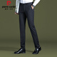 Pier Cardin striped trousers for men 2025 new ice silk straight slim casual pants draped business formal wear summer thin 9901-pure black-summer thin 29