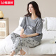Hengyuanxiang Frauenpyjamas für Frauen im Sommer Reine Baumwolle kurzärmelige Hosen 2025 NEUER SOMMER GRAY Casual Home Clothing Z9715 [reines Baumwoll] M [empfohlen, 80-100 Jin zu tragen [Jin gleich 0,5 kg]]]