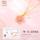 Chinese jewelry gold necklace female peach blossom pure gold pendant Taozhi Yaoyao gives wife a birthday gift and gives girlfriend a gold necklace gold pendant about 1.05g free silver chain Jingsuda rose gift box