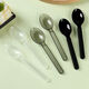 Disposable spoon plastic commercial fast food packaging American style independent packaging special thickened dessert tableware spoon transparent simple packaging continuous folding American style extra thick 50 pieces