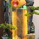 Canjiang (CANJIANG) Alpine flowing water ornaments circulating water feng shui wheel office living room floor-standing lucky water curtain wall opening gift decoration Jinhong Naji-Small