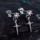 Yongjie cross pendant earrings for men, cold style, high-end, handsome, trendy earrings and earrings for birthday gifts, cross pendant earrings, single G397