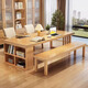 Guanze simple solid wood desk dining table integrated and dual-purpose living room large board long desk office computer desk 9904#1.8m